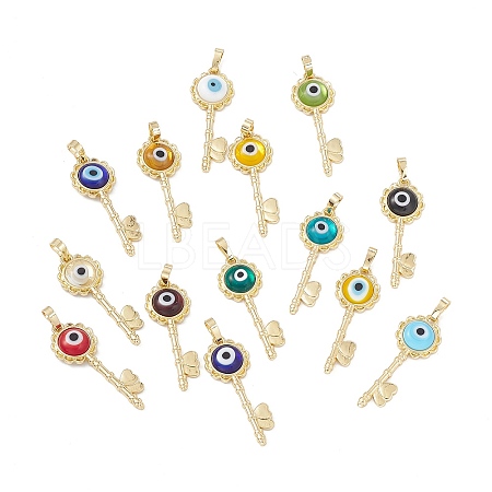 Handmade Evil Eye Lampwork Pendants LAMP-G157-03G-1