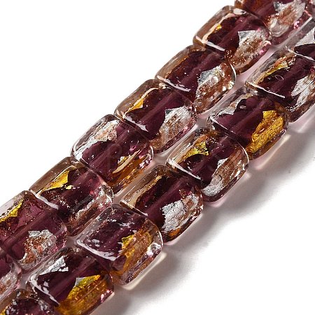 Handmade Gold Foil and Silver Foil Lampwork Beads FOIL-C001-01C-04-1
