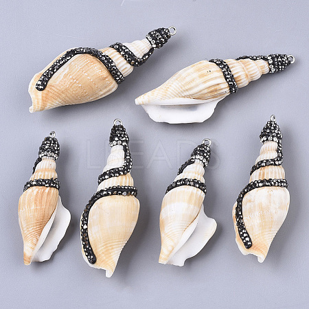 Natural Conch Shell Big Pendants X-SSHEL-T014-01-1