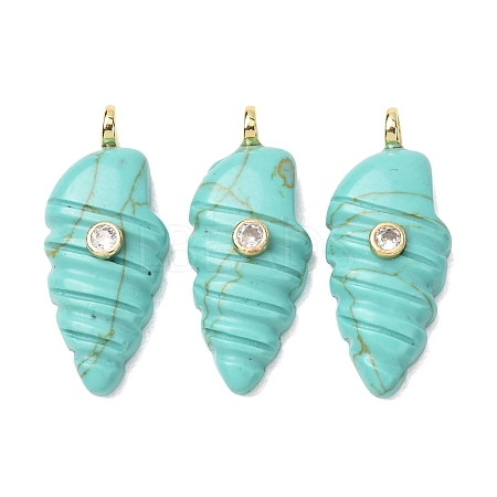 Synthetic Turquoise Carved Pendants G-H357-04G-06-1