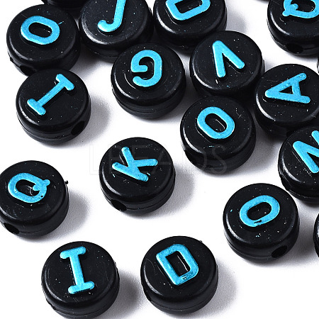 Opaque Black Acrylic Beads MACR-Q242-009B-1