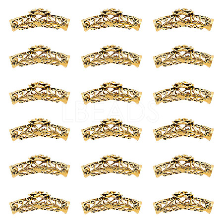 20Pcs Tibetan Style Alloy Curved Tube Beads FIND-DC0002-41-1