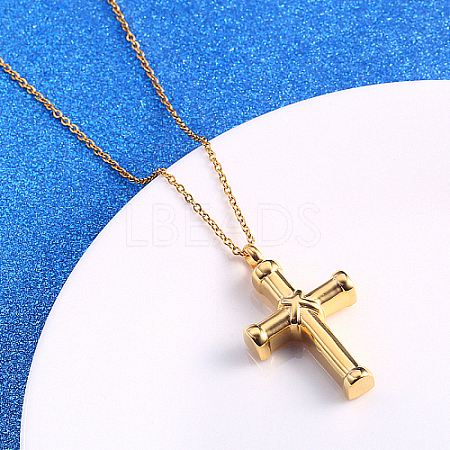 Stainless Steel Religion Cross Pendant Necklace QH8600-1-1