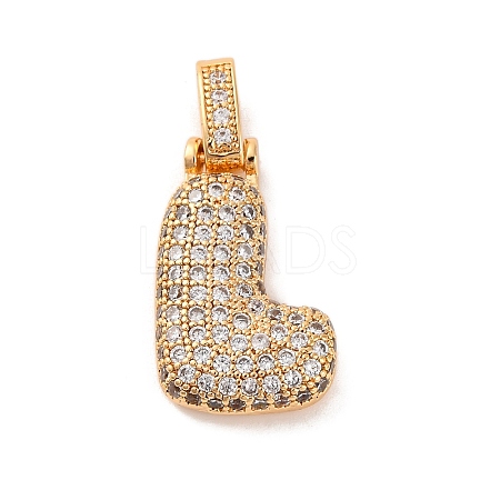 Brass Micro Pave Cubic Zirconia Pendants KK-C076-29L-G01-1