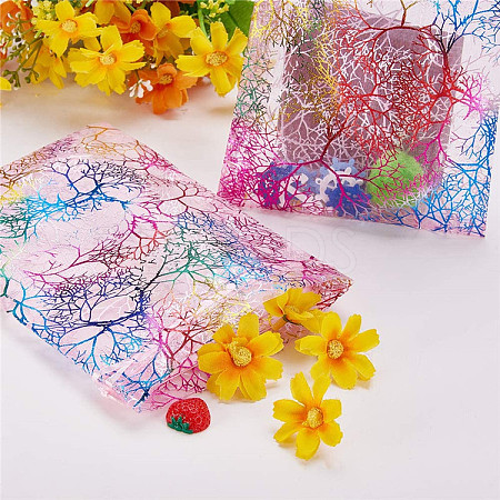 Rectangle Printed Organza Drawstring Bags LS-CON-PW0001-058C-02-1