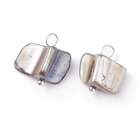 Natural Freshwater Shell Charms PALLOY-JF01352-04-1