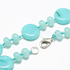 Natural White Jade Beaded Necklaces NJEW-S393-12-2