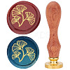 Brass Wax Seal Stamp with Rosewood Handle AJEW-WH0412-0028-1