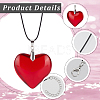 1Pc Glass Heart Pendant Necklaces NJEW-BBC0001-29A-6