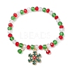 Christmas Theme Alloy Enamel Charms Bracelets BJEW-JB10959-3