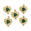Brass Micro Pave Cubic Zirconia Pendants KK-P223-51G-02-4
