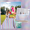 Rainbow Color Polyester Fabric DIY-WH0430-671-6