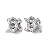 Rack Plating Brass Micro Pave Clear Cubic Zirconia Box Clasps KK-E073-03P-1