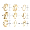 9Pcs 9 Style Brass Cuff Rings RJEW-LS0001-11G-3