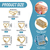 5Pcs 5 Style Brass Micro Pave Clear Cubic Zirconia Screw Carabiner Lock Charms ZIRC-TA0002-17-4