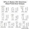 10Pcs 10 Styles 304 Stainless Steel Keychain Clasp Findings FIND-CJ0002-80-8