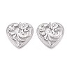 304 Stainless Steel Hollow Flower Heart Pendants STAS-T067-40P-1