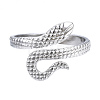 304 Stainless Steel Snake Open Cuff Ring RJEW-N040-21-2