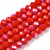 Electroplate Opaque Solid Color Glass Beads Strands EGLA-A034-P4mm-L24-1