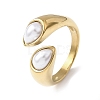 Opaque Acrylic Imitation Pearl Cuff Rings RJEW-P177-03C-G-3