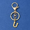 304 Stainless Steel Initial Letter Charm Keychains KEYC-YW00005-21-1