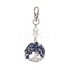 Natural Lapis Lazuli Chips Beads & Alloy Tree of Life Pendant Decorations HJEW-JM03128-02-2