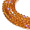 Transparent Electroplate Glass Beads Strands EGLA-A039-T4mm-L28-3