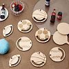20Pcs 5 Styles Hollow Wooden Pendants WOOD-CA0001-54-5