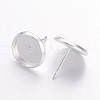 Brass Stud Earring Settings LS-IFIN-Q006-10mm-S-NF-2