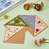 4Pcs 4 Styles Season Theme Non-woven Felt Embroidery Corner Bookmarks FIND-HY0002-47B-4
