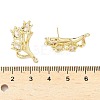 Brass Micro Pave Clear Cubic Zirconia Stud Earring Findings KK-Z106-02G-08-3