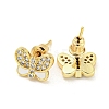 Butterfly Golden Brass Stud Earrings EJEW-L269-094G-02-2