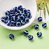 Round Evil Eye Resin Beads RESI-R159-10mm-08-6
