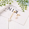 Natural Cultured Freshwater Pearl Asymmetrical Earrings EJEW-JE04387-3