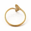 201 Stainless Steel Whale Tail Open Cuff Ring for Women RJEW-K239-01G-1-2
