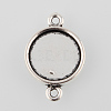 Tibetan Style Alloy Cabochon Connector Settings X-TIBE-M022-13AS-1