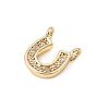 Brass Micro Pave Clear Connector Charms CU-CBA3D76-01G-2