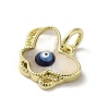 Evil Eye Enamel Shell Brass Butterfly Charms with Jump Rings KK-E092-27G-02-2
