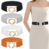 GOMAKERER 4Pcs 4 Colors Polyester Elastic Corset Belts with Alloy Ring Buckle AJEW-GO0001-40-1