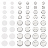 100 Sets 4 Styles Flat Round Sublimation Blank Badge Button Parts DIY-TA0013-64-1