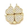Saint Patrick's Day Brass Micro Pave Clear Cubic Zirconia Deployable Pendants KK-A293-27A-G-1