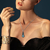 Synthetic Turquoise Pendant Necklace & Bracelet & Earrings Set SJEW-FI0001-15-6