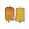 Edge Golden Plated Natural Agate Links connectors G-S359-025B-2