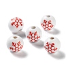 Printed Wood European Beads WOOD-Z002-08D-1