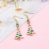 Christmas Theme Alloy Enamel Dangle Earrings EJEW-JE04511-5