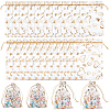 80Pcs 2 Styles Heart Printed Organza Bags OP-BBC0001-04D-1
