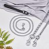 3Pcs 3 Style Iron Curb Chains & PU Leather Handles Ropes AJEW-CA0001-69-4