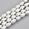 Electroplated Natural Lava Rock Beads Strands G-T126-07S-1