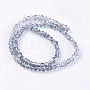 Half Plated Faceted Rondelle Electroplate Glass Beads Strands X-EGLA-D020-3x2mm-18-2
