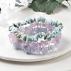 Chips Natural Larimar & Blue Lace Agate & Kunzite Beaded Stretch Bracelets Sets X-BJEW-JB05332-01-3